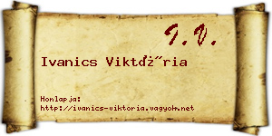 Ivanics Viktória névjegykártya