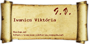 Ivanics Viktória névjegykártya